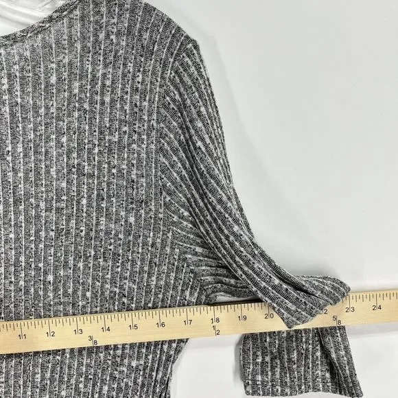 Freshmint USA Womens Wrap Dress Size XL Knee Gray V-Neck Knit 3/4 Sleeve Zipper - Picture 7 of 10